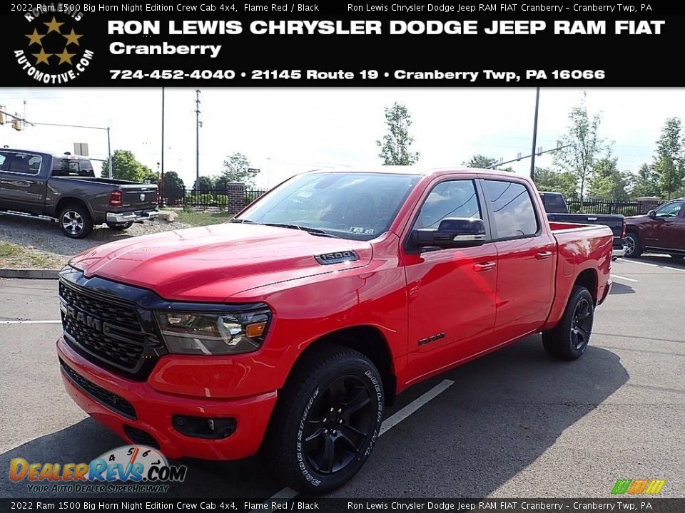 2022 Ram 1500 Big Horn Night Edition Crew Cab 4x4 Flame Red / Black Photo #1