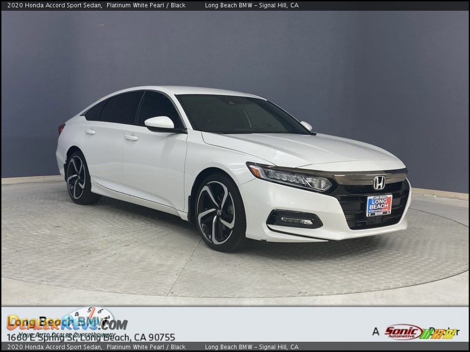 2020 Honda Accord Sport Sedan Platinum White Pearl / Black Photo #1