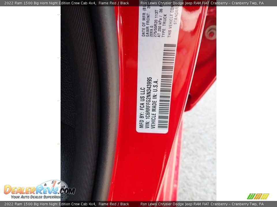 2022 Ram 1500 Big Horn Night Edition Crew Cab 4x4 Flame Red / Black Photo #20