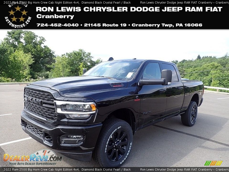 2022 Ram 2500 Big Horn Crew Cab Night Edition 4x4 Diamond Black Crystal Pearl / Black Photo #1