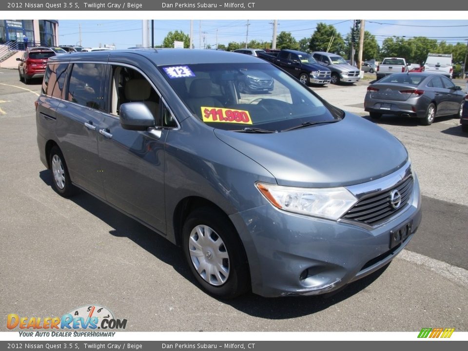 2012 Nissan Quest 3.5 S Twilight Gray / Beige Photo #3