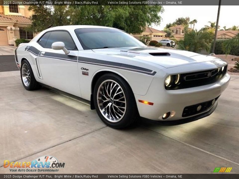 2015 Dodge Challenger R/T Plus Bright White / Black/Ruby Red Photo #3