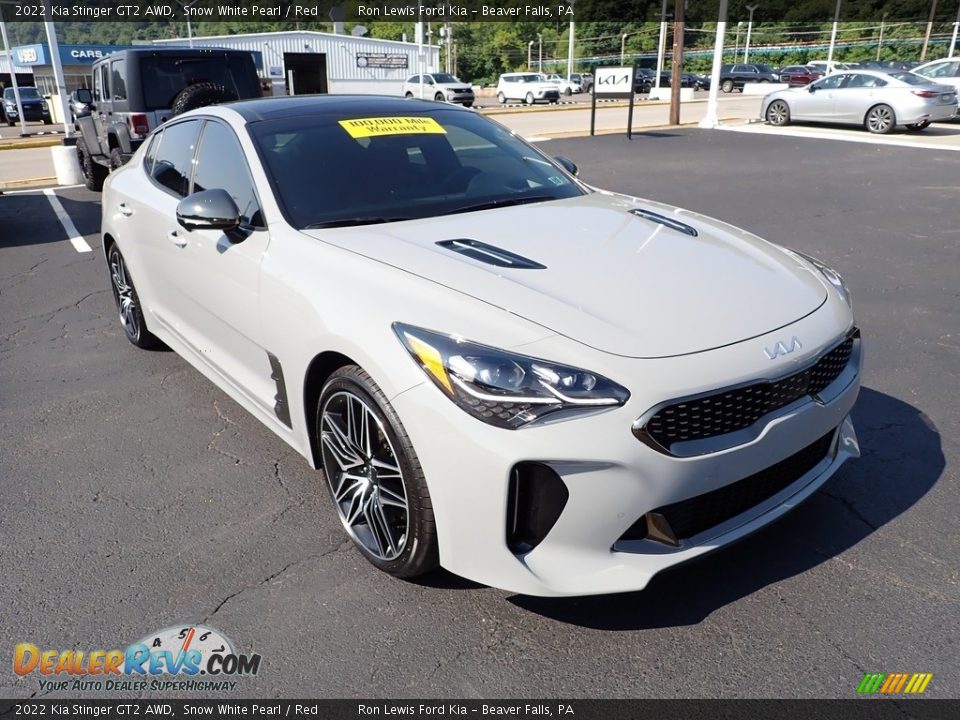 2022 Kia Stinger GT2 AWD Snow White Pearl / Red Photo #2