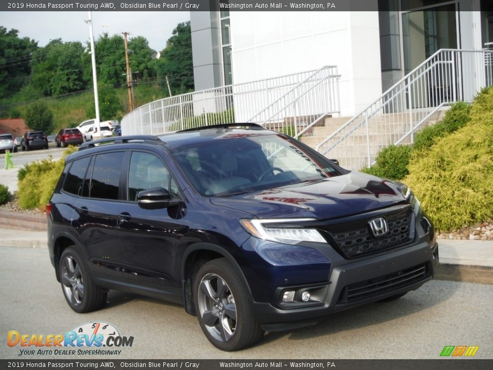 2019 Honda Passport Touring AWD Obsidian Blue Pearl / Gray Photo #1