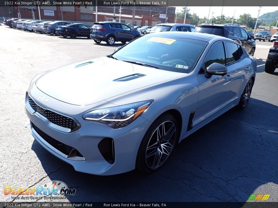2022 Kia Stinger GT2 AWD Snow White Pearl / Red Photo #4