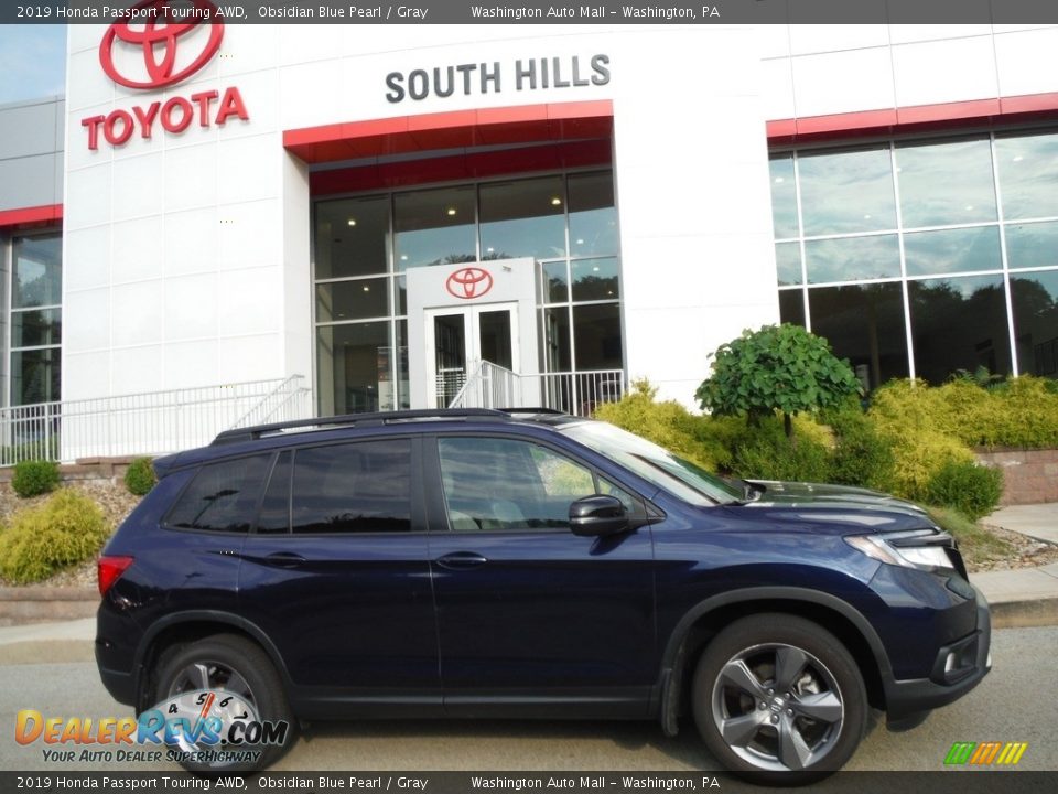 2019 Honda Passport Touring AWD Obsidian Blue Pearl / Gray Photo #2