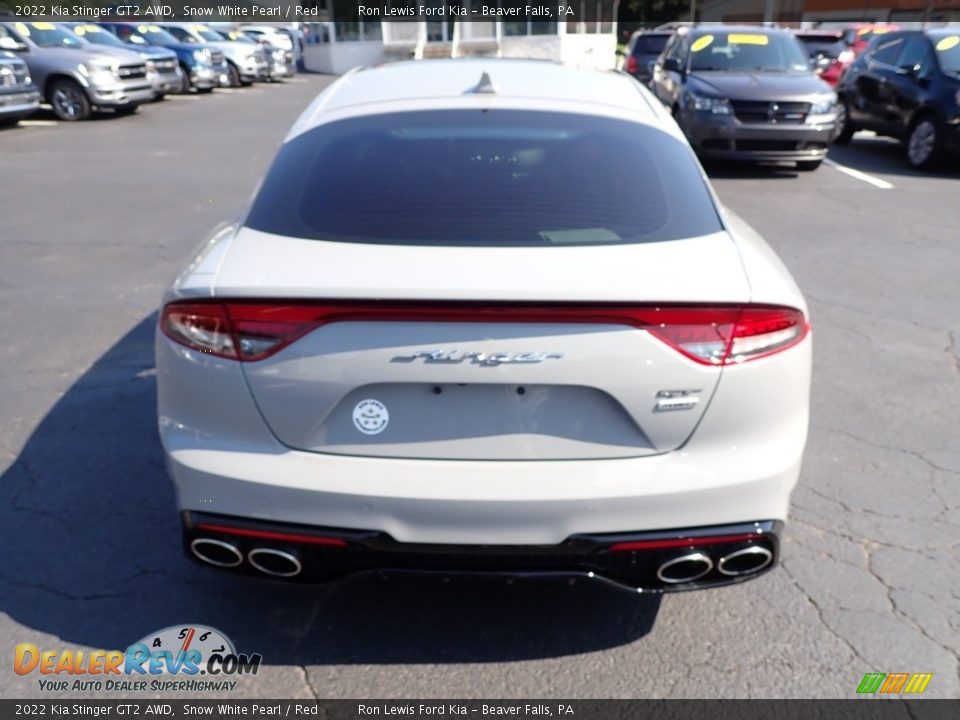 2022 Kia Stinger GT2 AWD Snow White Pearl / Red Photo #7