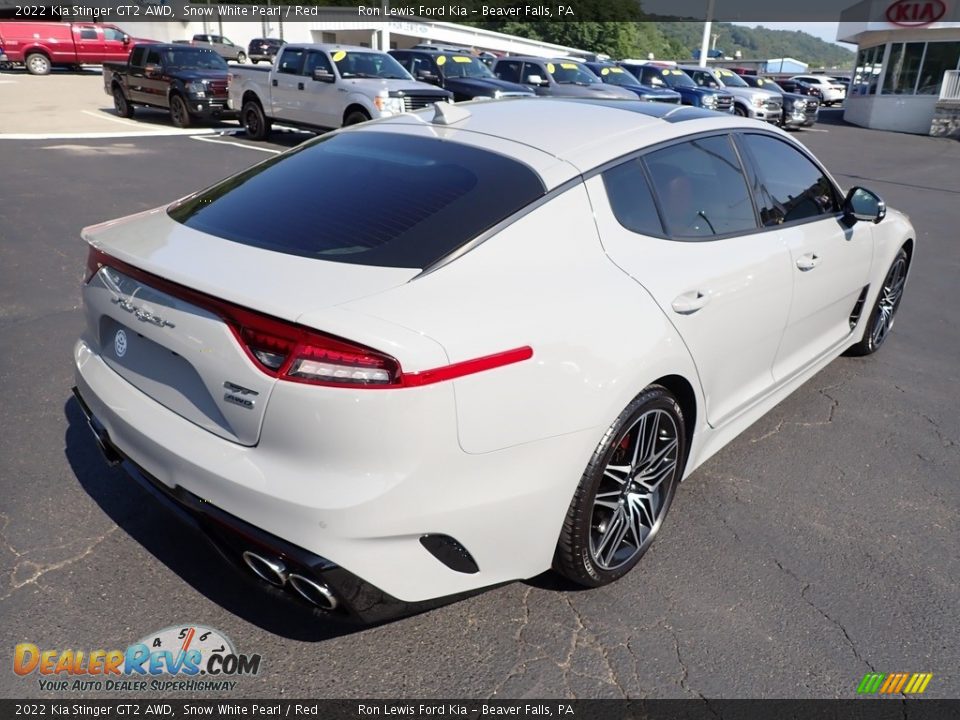 2022 Kia Stinger GT2 AWD Snow White Pearl / Red Photo #8