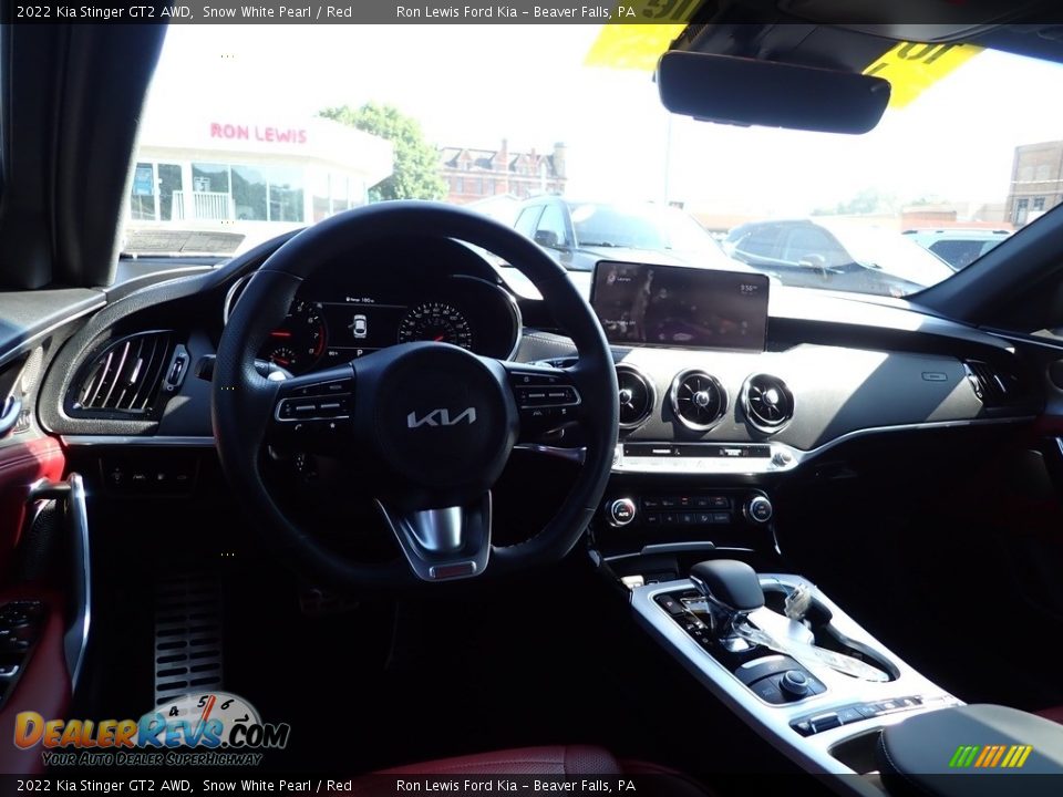 2022 Kia Stinger GT2 AWD Snow White Pearl / Red Photo #13