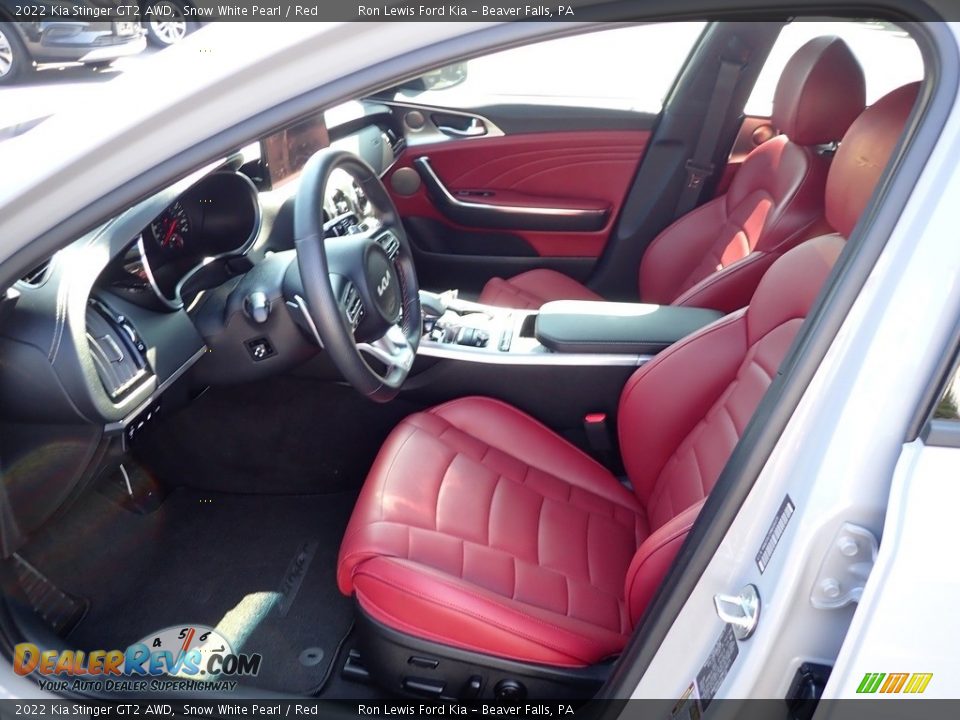 2022 Kia Stinger GT2 AWD Snow White Pearl / Red Photo #14