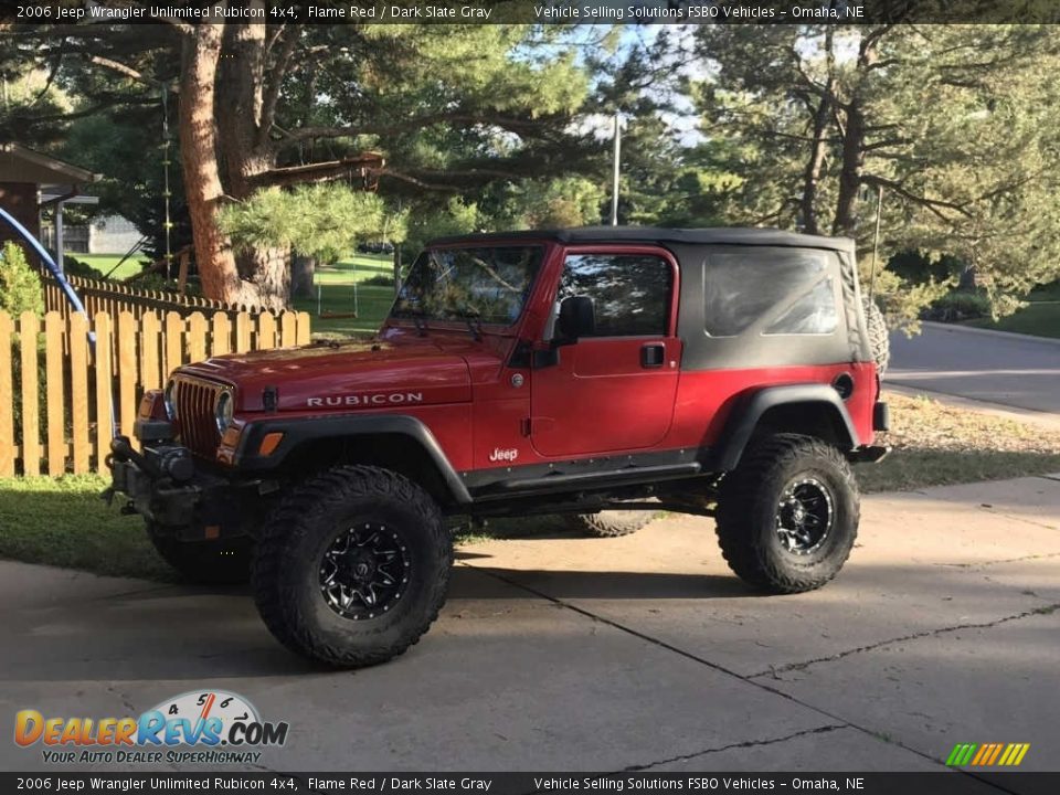 2006 Jeep Wrangler Unlimited Rubicon 4x4 Flame Red / Dark Slate Gray Photo #4