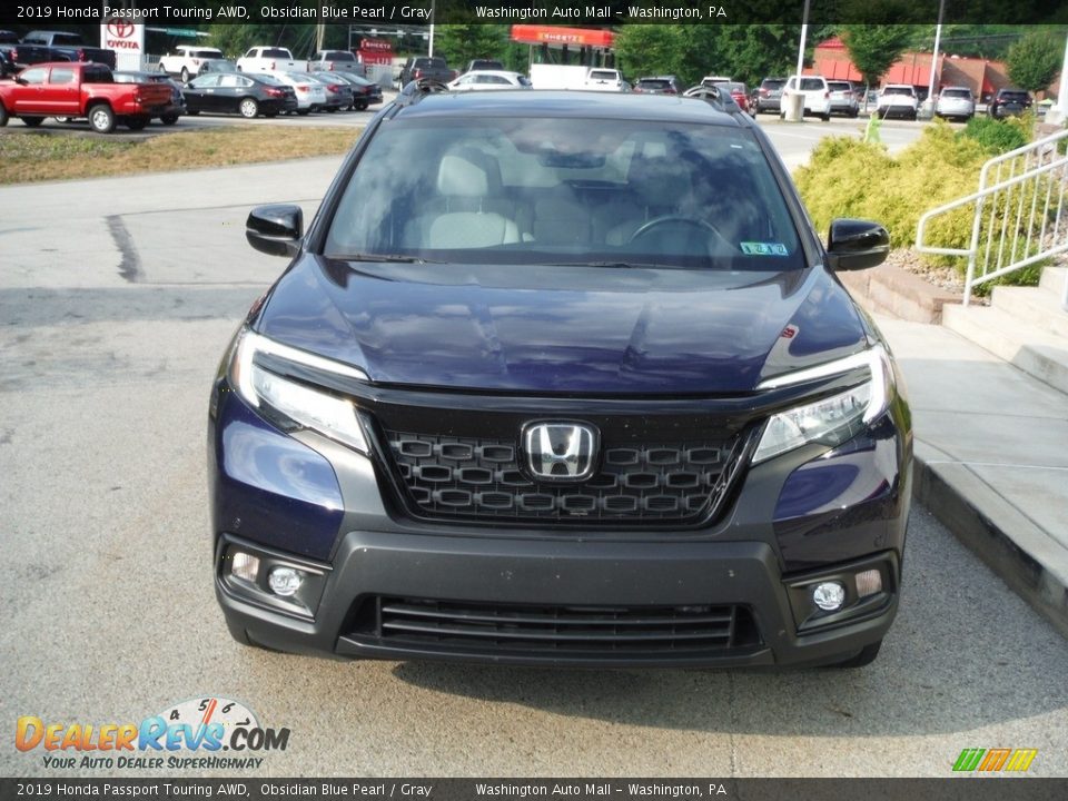 2019 Honda Passport Touring AWD Obsidian Blue Pearl / Gray Photo #13