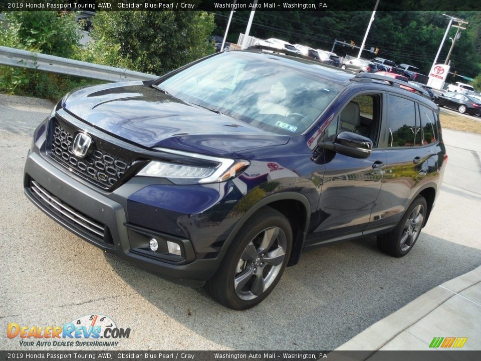 2019 Honda Passport Touring AWD Obsidian Blue Pearl / Gray Photo #14