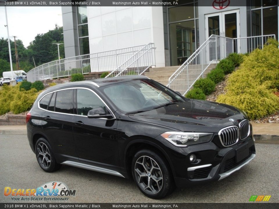 2018 BMW X1 xDrive28i Black Sapphire Metallic / Black Photo #1