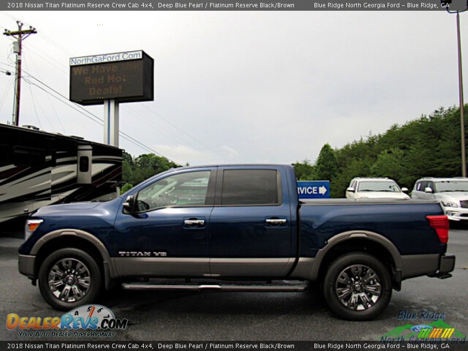 2018 Nissan Titan Platinum Reserve Crew Cab 4x4 Deep Blue Pearl / Platinum Reserve Black/Brown Photo #2