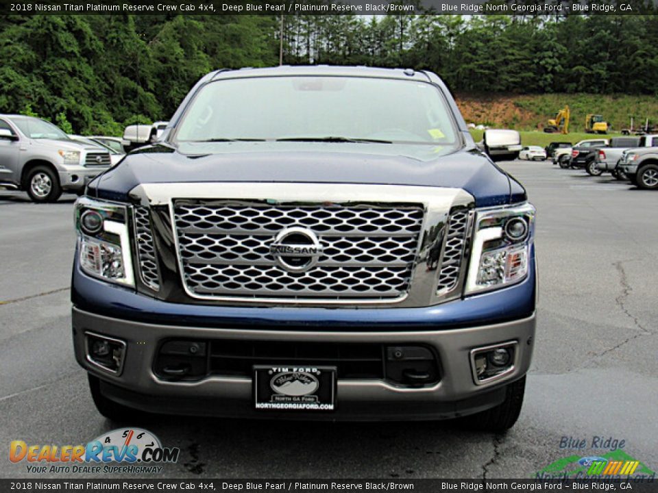 2018 Nissan Titan Platinum Reserve Crew Cab 4x4 Deep Blue Pearl / Platinum Reserve Black/Brown Photo #8