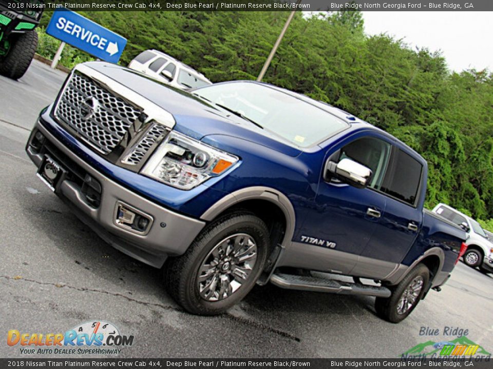 2018 Nissan Titan Platinum Reserve Crew Cab 4x4 Deep Blue Pearl / Platinum Reserve Black/Brown Photo #27