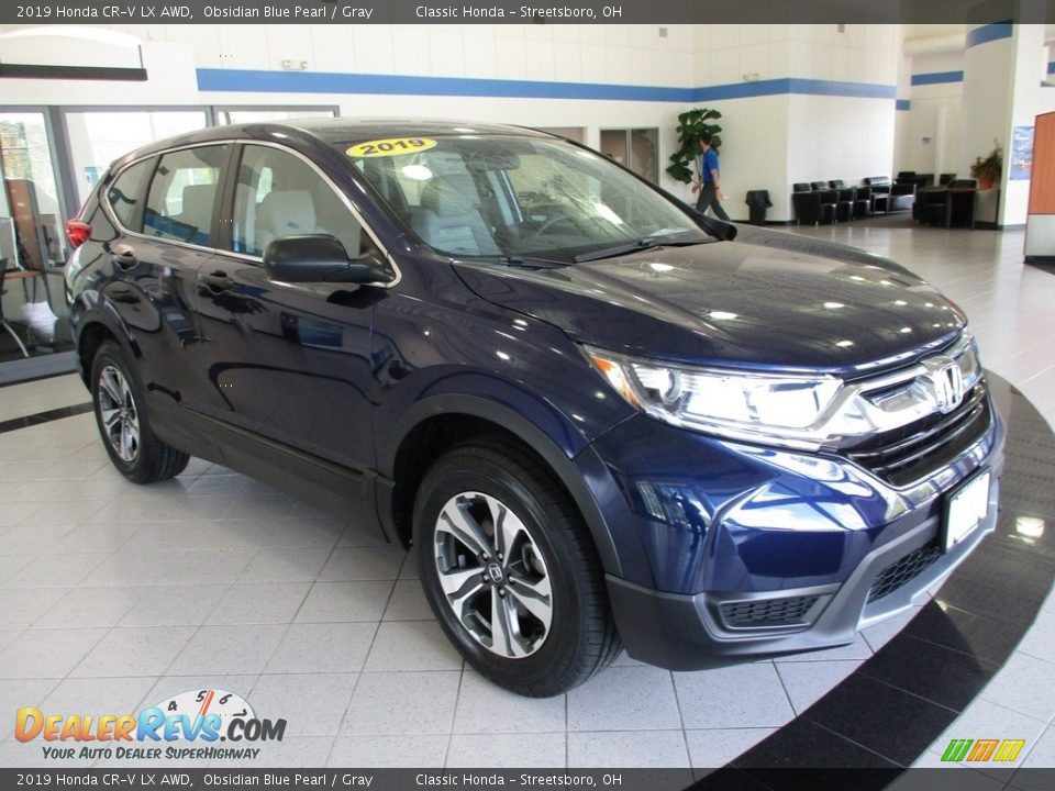 2019 Honda CR-V LX AWD Obsidian Blue Pearl / Gray Photo #3