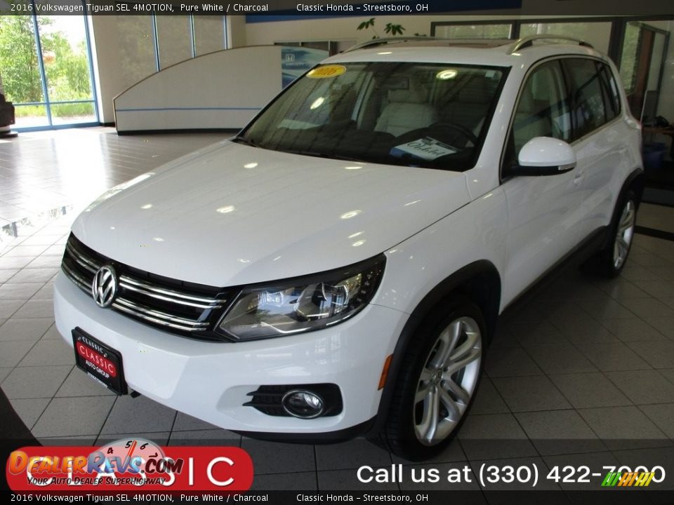 2016 Volkswagen Tiguan SEL 4MOTION Pure White / Charcoal Photo #1