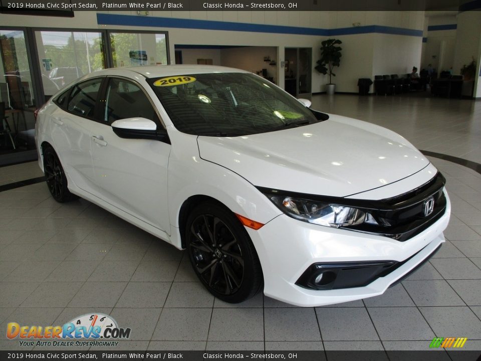 2019 Honda Civic Sport Sedan Platinum White Pearl / Black Photo #3
