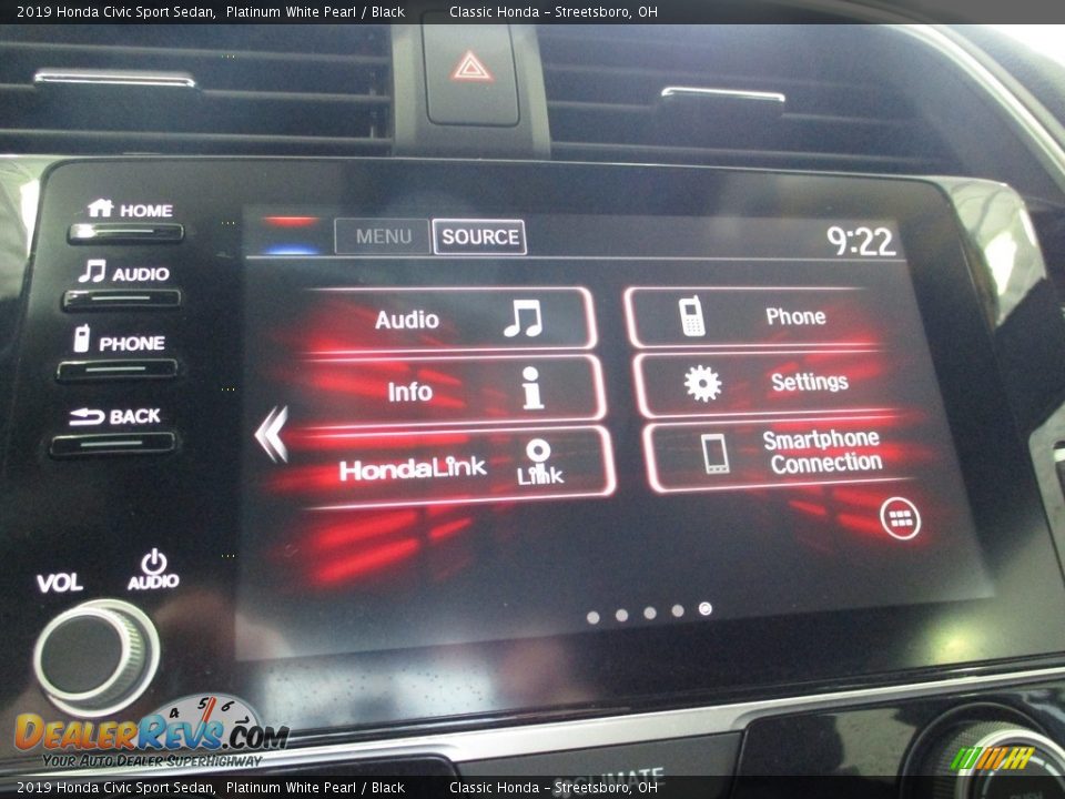 2019 Honda Civic Sport Sedan Platinum White Pearl / Black Photo #35