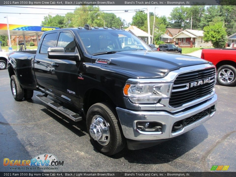 2021 Ram 3500 Big Horn Crew Cab 4x4 Black / Light Mountain Brown/Black Photo #9