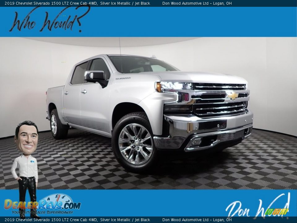 2019 Chevrolet Silverado 1500 LTZ Crew Cab 4WD Silver Ice Metallic / Jet Black Photo #1