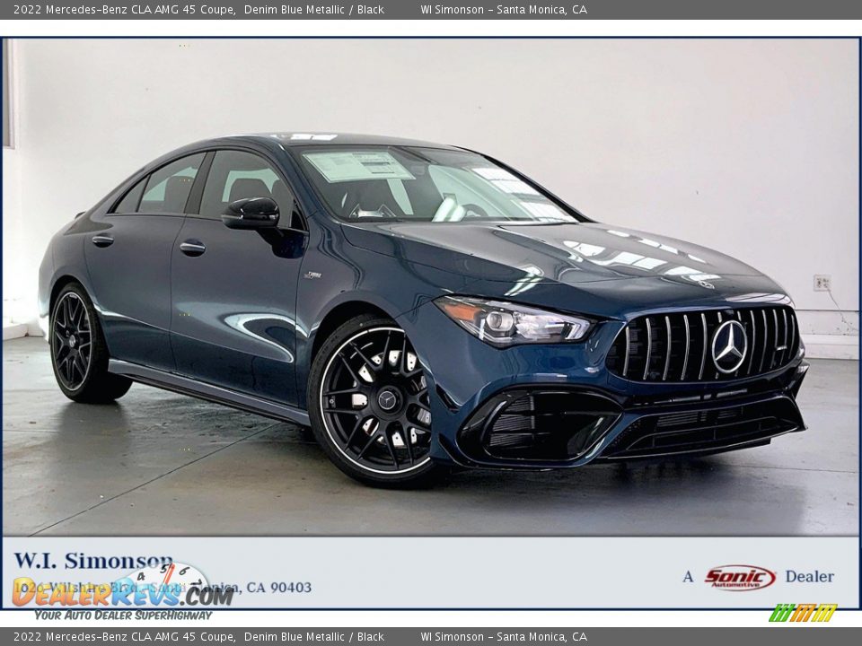 2022 Mercedes-Benz CLA AMG 45 Coupe Denim Blue Metallic / Black Photo #1