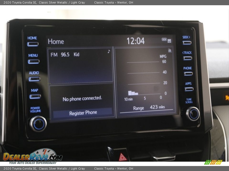 2020 Toyota Corolla SE Classic Silver Metallic / Light Gray Photo #10