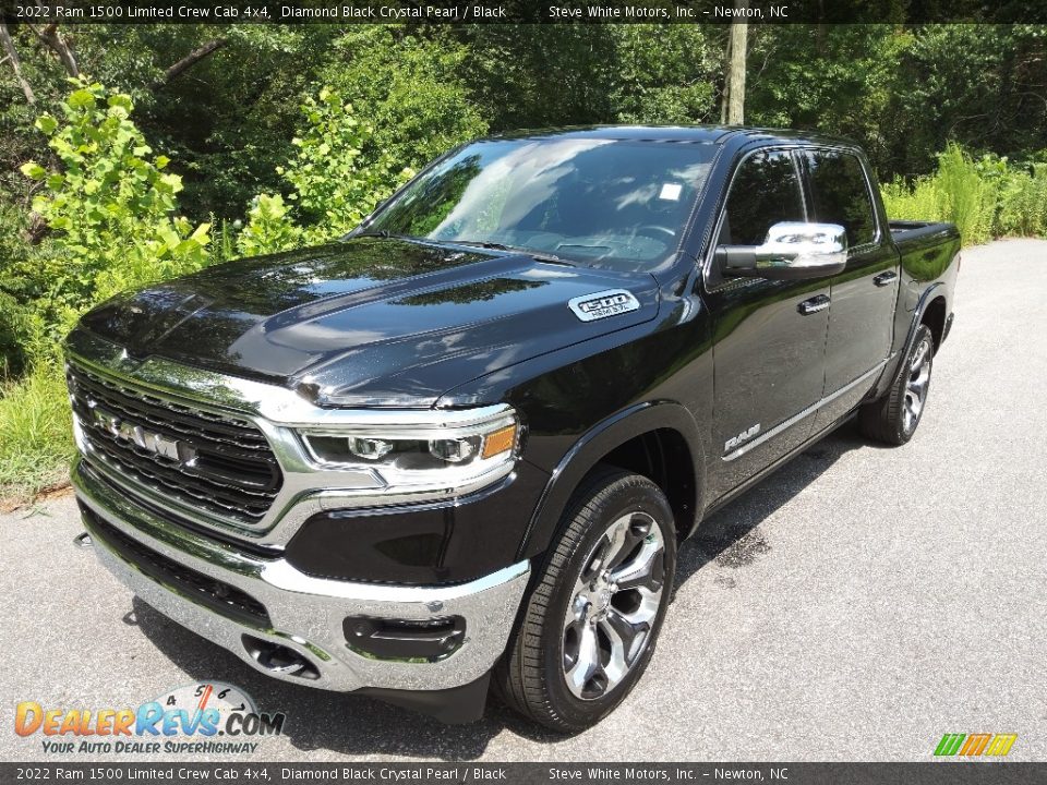 2022 Ram 1500 Limited Crew Cab 4x4 Diamond Black Crystal Pearl / Black Photo #2