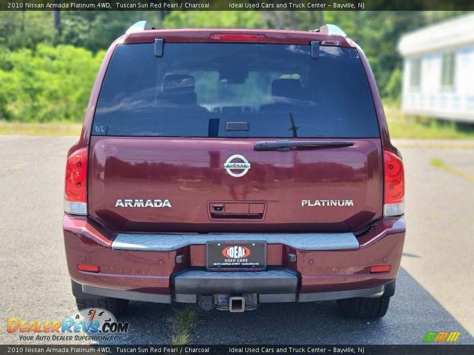 2010 Nissan Armada Platinum 4WD Tuscan Sun Red Pearl / Charcoal Photo #4