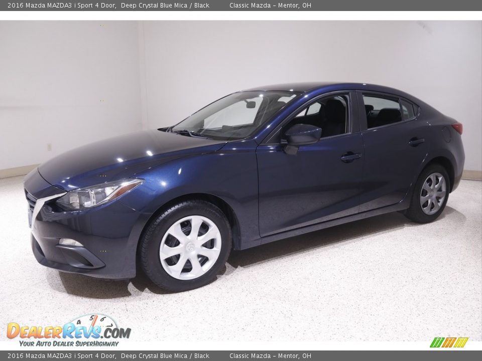 2016 Mazda MAZDA3 i Sport 4 Door Deep Crystal Blue Mica / Black Photo #3