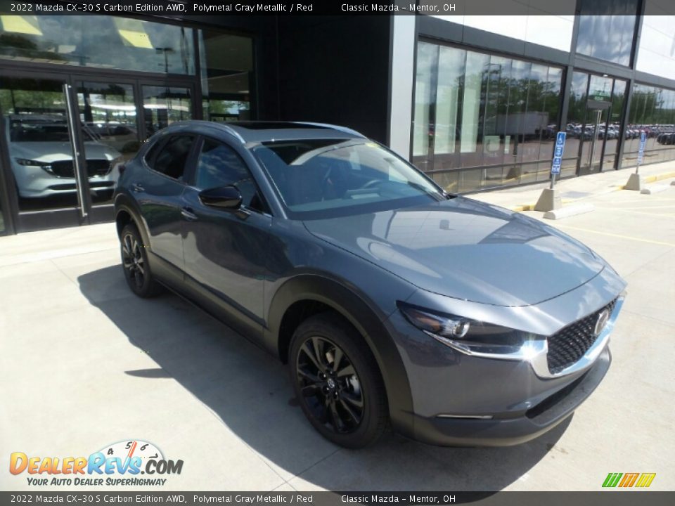 2022 Mazda CX-30 S Carbon Edition AWD Polymetal Gray Metallic / Red Photo #1