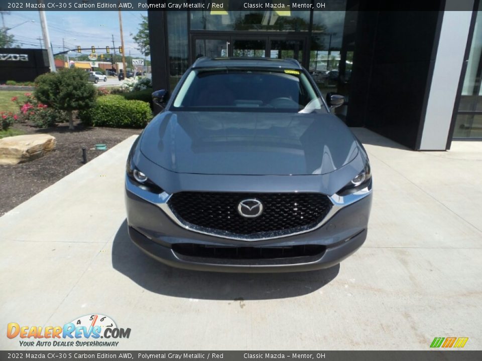 2022 Mazda CX-30 S Carbon Edition AWD Polymetal Gray Metallic / Red Photo #2