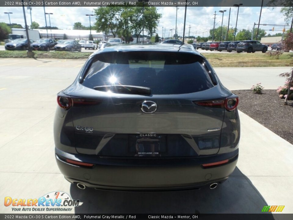2022 Mazda CX-30 S Carbon Edition AWD Polymetal Gray Metallic / Red Photo #5