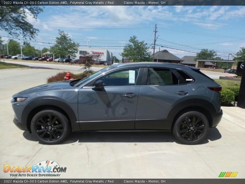 2022 Mazda CX-30 S Carbon Edition AWD Polymetal Gray Metallic / Red Photo #6