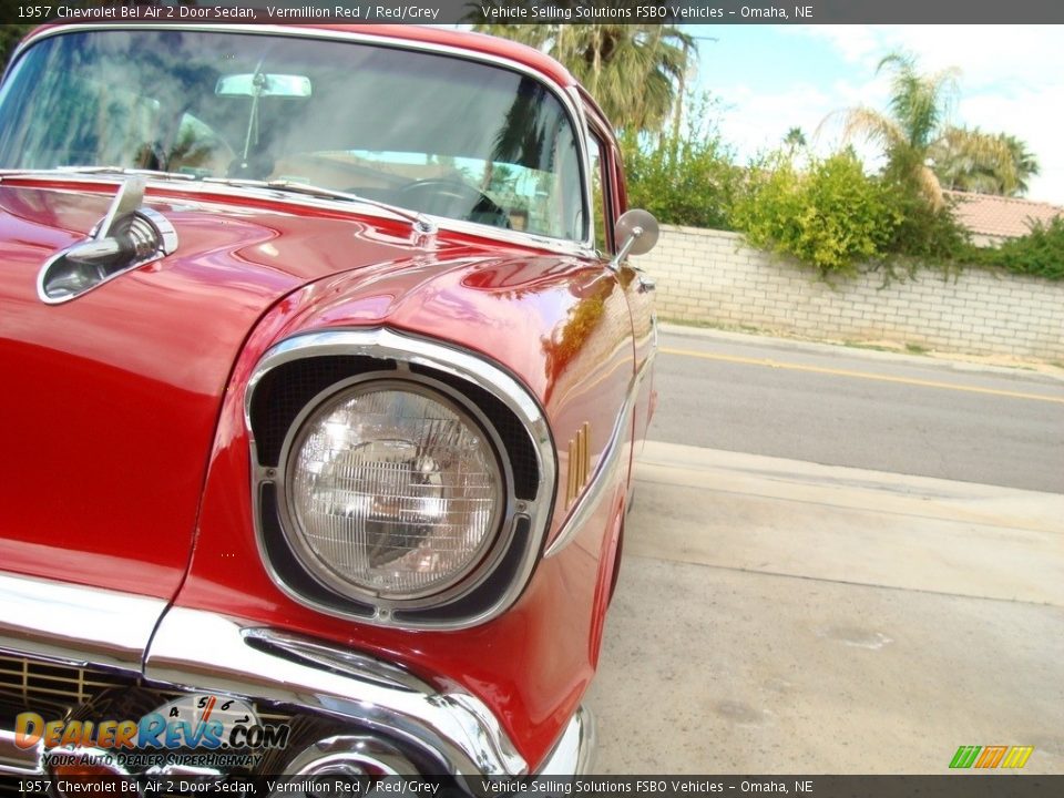 1957 Chevrolet Bel Air 2 Door Sedan Vermillion Red / Red/Grey Photo #21