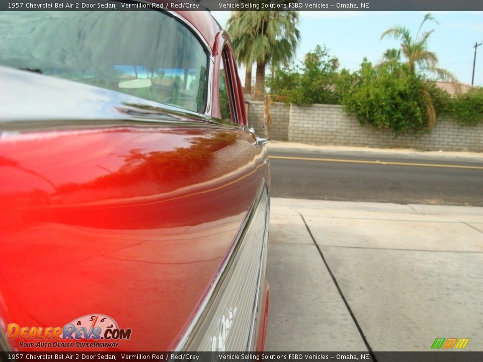 1957 Chevrolet Bel Air 2 Door Sedan Vermillion Red / Red/Grey Photo #26
