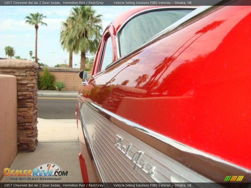 1957 Chevrolet Bel Air 2 Door Sedan Vermillion Red / Red/Grey Photo #29