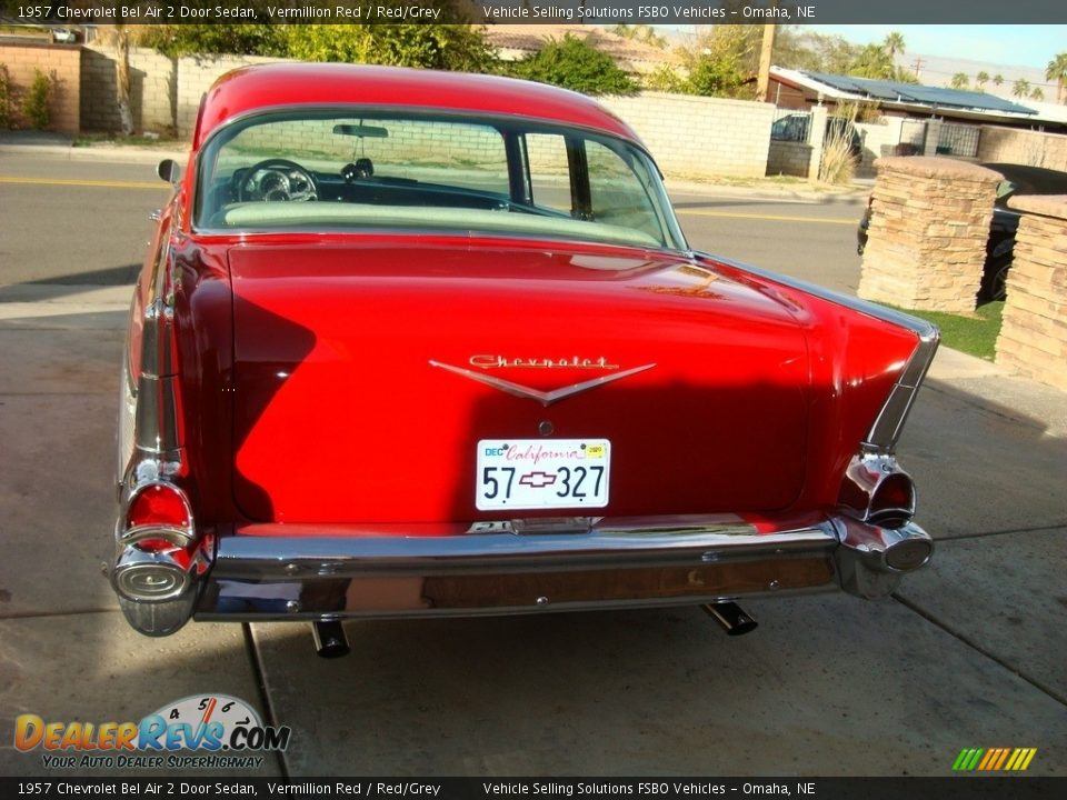 1957 Chevrolet Bel Air 2 Door Sedan Vermillion Red / Red/Grey Photo #30