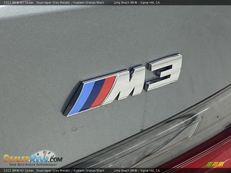 2022 BMW M3 Sedan Skyscraper Grey Metallic / Kyalami Orange/Black Photo #8