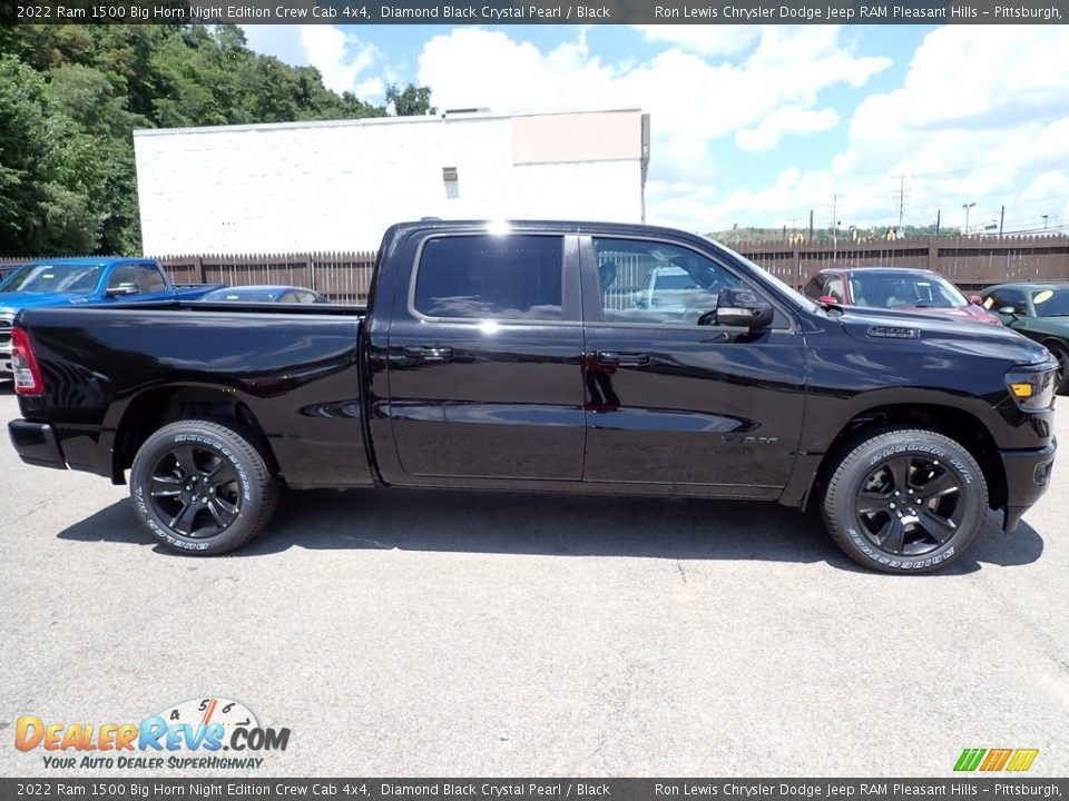 2022 Ram 1500 Big Horn Night Edition Crew Cab 4x4 Diamond Black Crystal Pearl / Black Photo #6