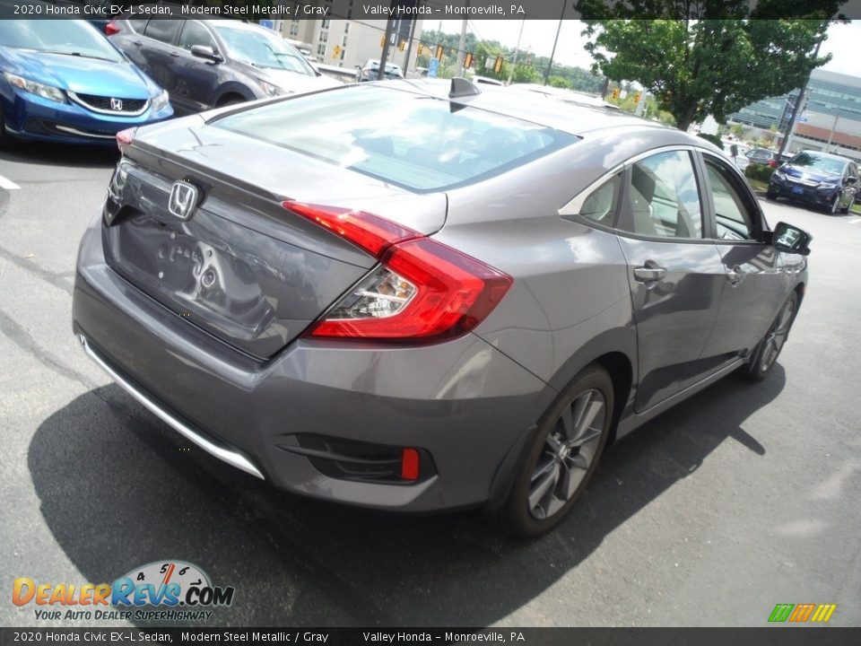 2020 Honda Civic EX-L Sedan Modern Steel Metallic / Gray Photo #7