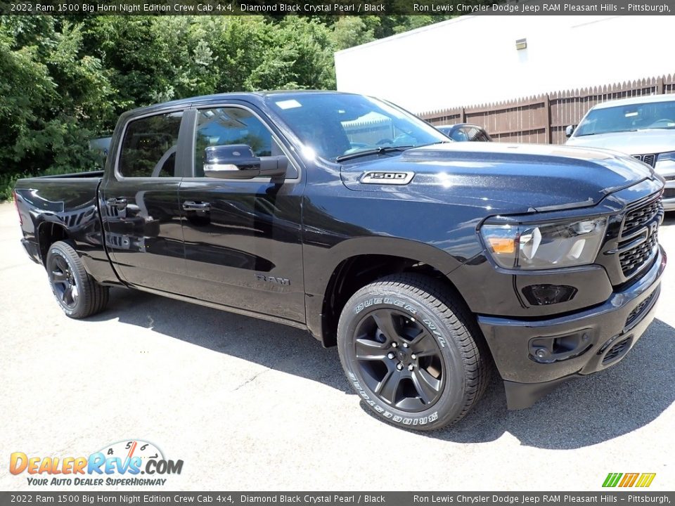 2022 Ram 1500 Big Horn Night Edition Crew Cab 4x4 Diamond Black Crystal Pearl / Black Photo #7