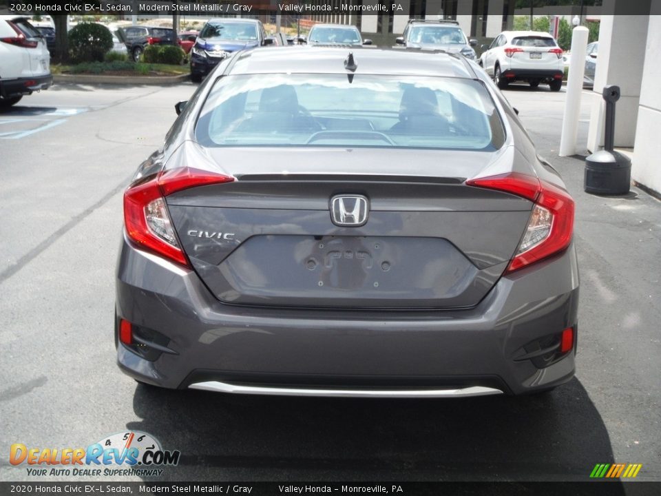 2020 Honda Civic EX-L Sedan Modern Steel Metallic / Gray Photo #8