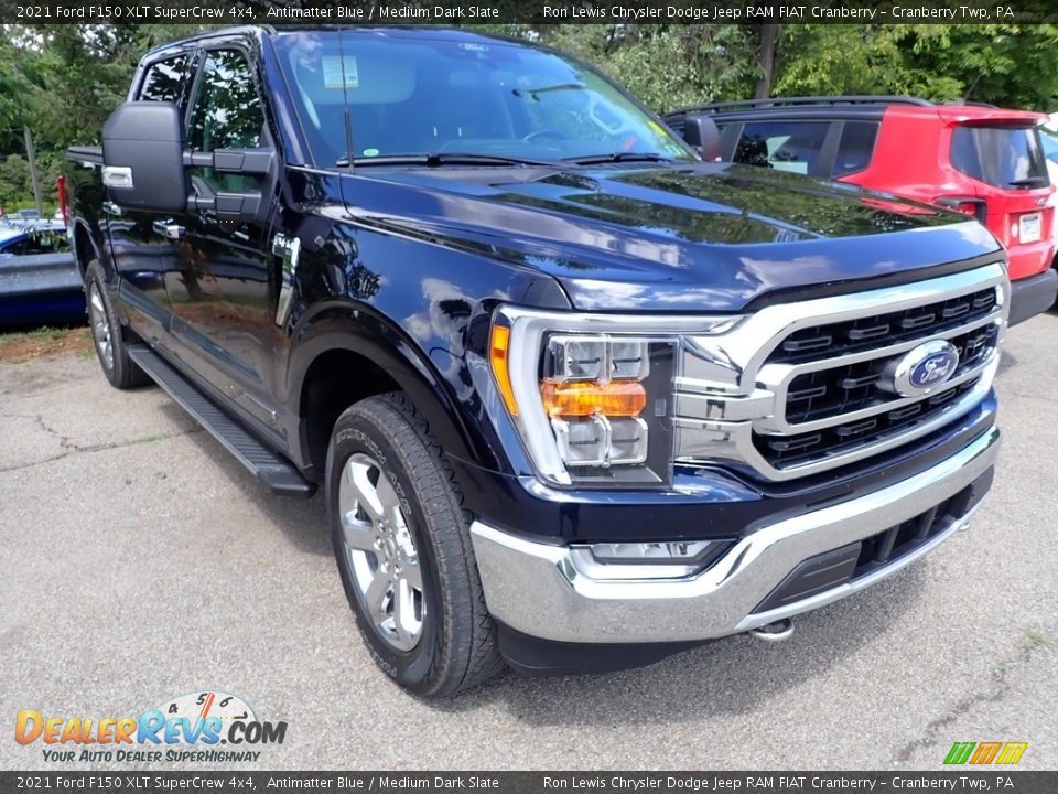2021 Ford F150 XLT SuperCrew 4x4 Antimatter Blue / Medium Dark Slate Photo #3