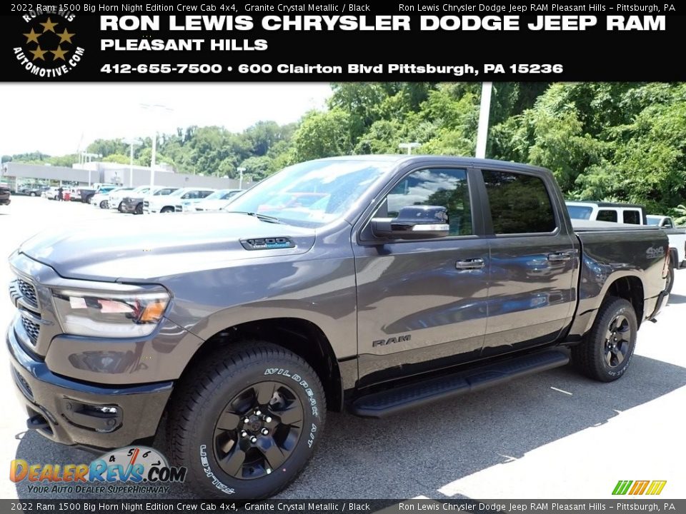 2022 Ram 1500 Big Horn Night Edition Crew Cab 4x4 Granite Crystal Metallic / Black Photo #1