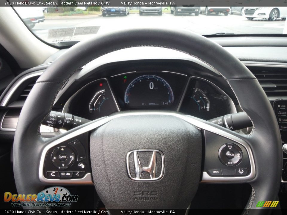 2020 Honda Civic EX-L Sedan Modern Steel Metallic / Gray Photo #27