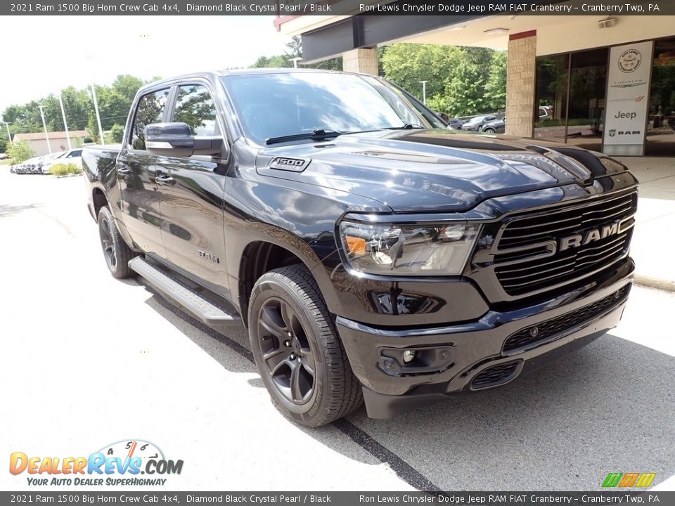 2021 Ram 1500 Big Horn Crew Cab 4x4 Diamond Black Crystal Pearl / Black Photo #2