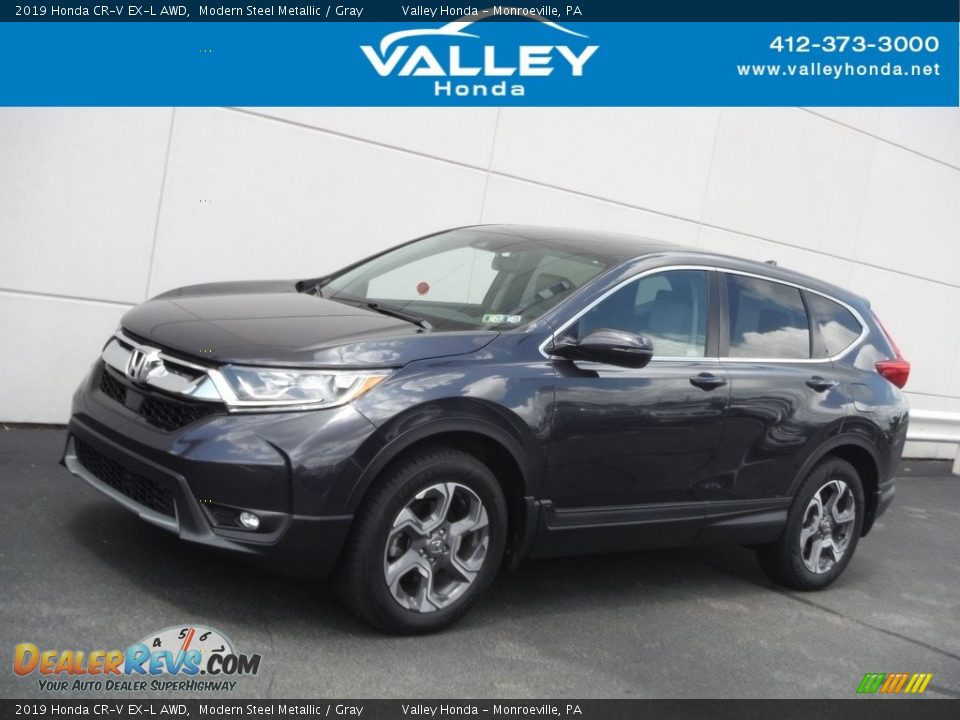 2019 Honda CR-V EX-L AWD Modern Steel Metallic / Gray Photo #1